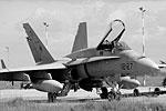 Испанский реактивный истребитель F-18 на авиабазе НАТО в Дечимоманну в Сардинии Испанский реактивный истребитель F-18 на авиабазе НАТО в Дечимоманну в Сардинии