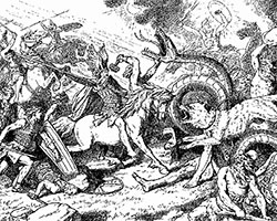 На 2013 год исследователиями-любителями запланирован Рагнарок - в скандинавской мифологии - последняя битва между богами и чудовищами, во время которой погибнет существующий мир (рисунок: Johannes Gehrts)