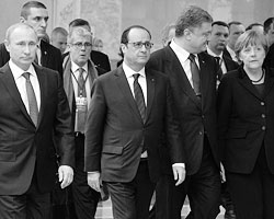 В большей степени, чем европейцы, был заинтересован в мирных переговорах Путин (Фото: Виктор Толочко/РИА 