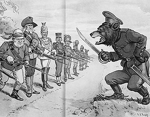 Один из образцов антироссийской политической карикатуры XIX века