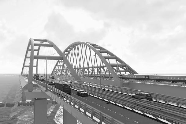 В обновленной 3D-визуализации арки Крымского моста представлены с максимально точным отображением технических решений, реализуемых при строительстве моста. Трехмерная модель моста создана на основе рабочей документации проекта, но постоянно уточняется и дополняется