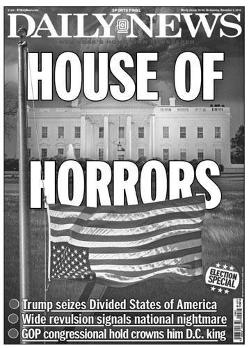 Американская «Дейли Ньюс» вышла с заголовком «Дом кошмаров» на фоне Белого дома