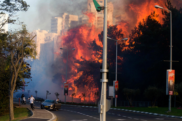Из-за лесных пожаров в Израиле в районе Хайфы эвакуированы более 75 тыс. человек