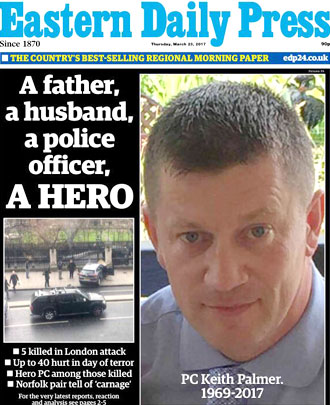 Eastern Daily Press: «Кейт Палмер – отец, муж, полицейский, герой»
