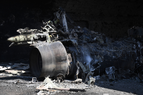 Обломки снарядов, которыми США бомбили сирийскую базу