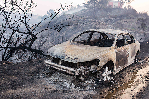 Последствия пожара в Калифорнии
