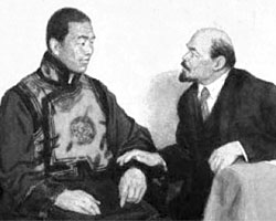 Сухэ-Батор и  Ленин (картина: Public domain)