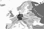 Европа глазами Германии: Исландия – «Гейзеры», Великобритания – «Разгадыватели головоломок», Ирландия – «Виски», Португалия – «Океания», Испания, Греция – «Дешевые гостиницы здесь», Балеарские острова (Испания) – «Балеарская Германия», Италия – «Пицца и музеи», Швейцария – «Шоколад», Франция – «Эйфельрейх», Румыния – «Страна вампиров», Болгария – «Шнаппс», Турция – «Рабсила», Словения, Хорватия – «Каникулы», Чехия – «Прага», Словакия – «Братислава», Австрия – «Шницельрейх», Молдавия – «Без понятия», Венгрия – «Гуляш», Польша – «Овощи», страны Балтии – «Старые соседи», Финляндия – «Производители мобильников», Швеция – IKEA, Норвегия – «Чересчур дождливо», Бельгия – «Вафли», Белоруссия, Украина – «Страна для транзита газа», Россия – «Газохранилище», Западная Германия – «Сберкасса», Восточная Германия – «Пролетариат»&#160;(фото: alphadesigner.com)