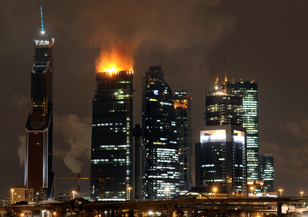 Возгорание началось на 65-м этаже башни «Восток»