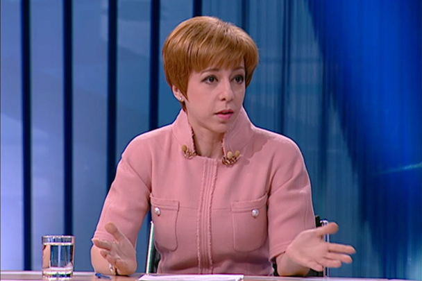 От РЕН ТВ вопросы президенту задавала заместитель главного редактора телеканала Марианна Максимовская