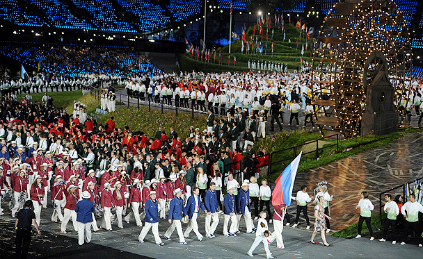 Прохождение российской делегации на церемонии открытия Игр в Лондоне