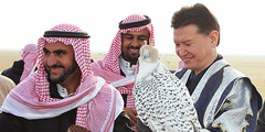 Саудовские принцы и пригласивший их в Калмыкию бывший глава республики Кирсан Илюмжинов. Элиста, ноябрь 2012 года