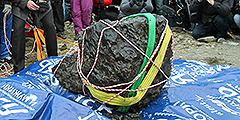 Крупнейший фрагмент знаменитого челябинского метеорита поднят со дна озера Чебаркуль. Вес камня составляет свыше пятисот килограмм, и специалисты уже вынесли свое заключение: по всем признакам это определенно объект, прилетевший из космоса
