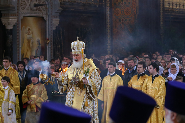 Патриарх Московский и всея Руси Кирилл провел торжественную службу в храме Христа Спасителя