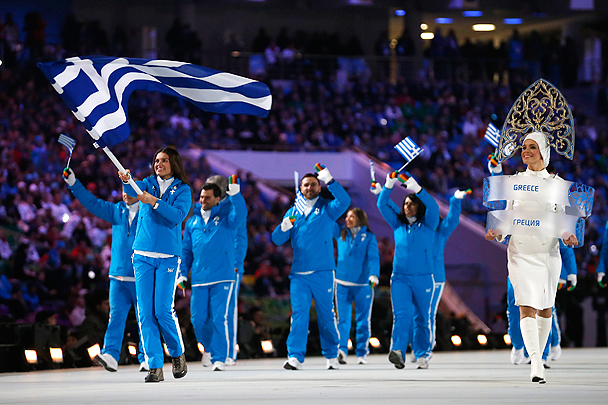 Сборная Греции на церемонии открытия Олимпиады в Сочи