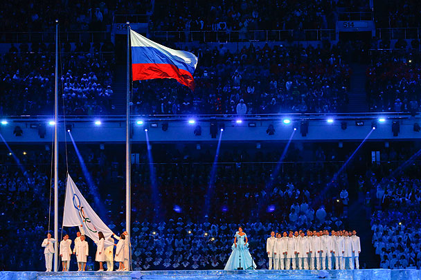 Олимпийский гимн исполнила Анна Нетребко