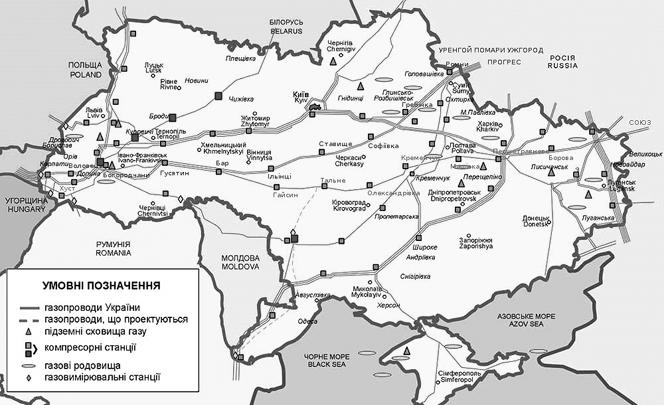 Схема газопровода уренгой помары ужгород на карте