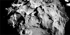 Исторический снимок. На фото – момент первого в истории приземления сделанного человеческими руками аппарата на поверхность ядра кометы. Европейский космический модуль «Фила» совершил это на расстоянии пятисот миллионов километров от Земли