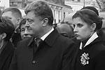 Петр Порошенко не только поучаствовал в марше, но и обсудил с Франсуа Олландом и Ангелой Меркель ситуацию на Украине&#160;(фото: кадр из видео rt.com)