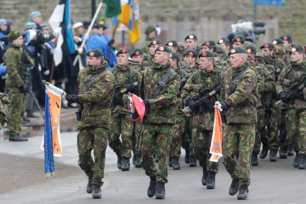 Так солдаты НАТО отметили День независимости Эстонии. Данный праздник проводится ежегодно 24 февраля в честь принятия в Таллине Декларации о независимости Эстонии в 1918 году