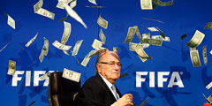 Пресс-конференция главы ФИФА Йозефа Блаттера оказалась сорванной: британский комик Саймон Бродкин, более известный под псевдонимом Ли Нельсон, бросил в него денежные купюры. В итоге мероприятие было перенесено