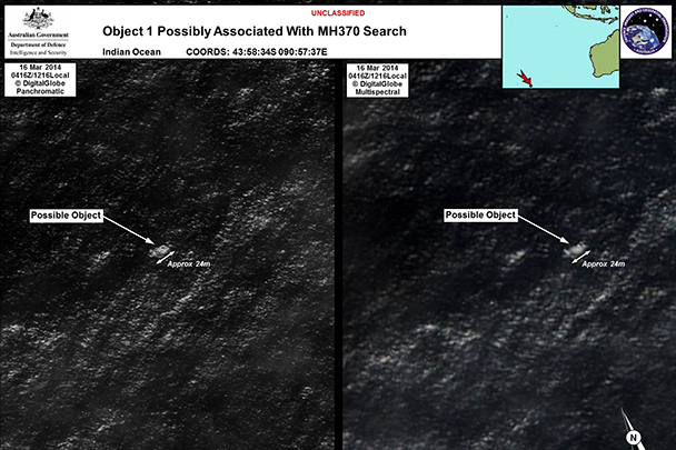 Австралия получила спутниковые данные, свидетельствующие о находке к западу от города Перт двух объектов, которые, возможно, являются обломками пропавшего малайзийского Boeing 777-200