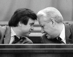В 1990–1991 годах Руслан Хасбулатов работал первым заместителем Бориса Ельцина