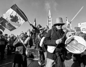 Канадские власти пока боятся разгонять лагерь  бунтарей-антиваксеров, устроенный в самом центре Оттавы