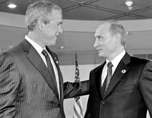 Владимир Путин и Джордж Буш на саммите АТЭС 