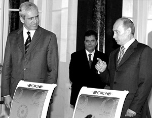 Президент Сербии Борис Тадич и российский президент Владимир Путин