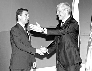 Первый вице-премьер правительства Дмитрий Медведев встретился с президентом Сербии Борисом Тадичем
