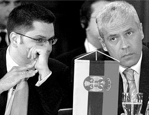 Глава МИД Сербии Вук Еремич и президент Сербии Борис Тадич