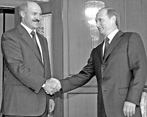Президент Белоруссии Александр Лукашенко и глава РФ Владимир Путин