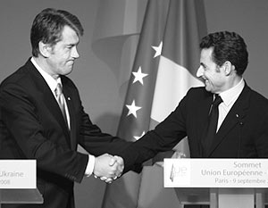 Президент Украины Виктор Ющенко и президент Франции Николя Саркози