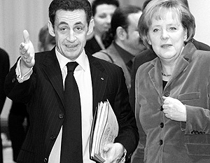 Президент Франции Николя Саркози и канцлер Германии Ангела Меркель