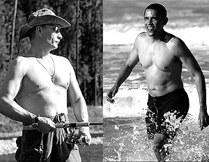 Пользователи Интернета сравнили торсы Путина и Обамы (фото)