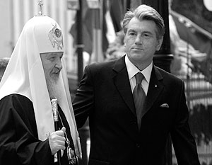 Виктор Ющенко принял патриарха Кирилла в так называемом Доме с химерами