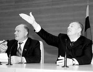 Зюганов и Жириновский требуют отставки главы ЦИК, причем вождь ЛДПР настаивает и на отставке спикера Госдумы