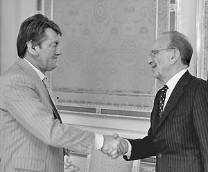 Президент Украины Виктор Ющенко и президент компании «News Corporation Limited» Руперт Мердок
