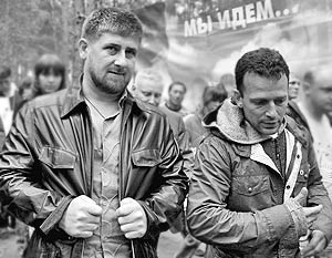 Премьер-министр Чечни Рамзан Кадыров и лидер «Наших» Василий Якеменко 