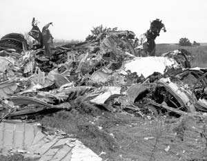 25 августа 2004г. На месте падения самолета Ту-154 авиакомпании 