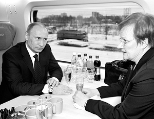 Премьер-министр России и президент Финляндии протестировали  высокоскоростной маршрут Санкт-Петербург – Хельсинки 