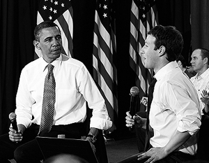 Барак Обама побеседовал с пользователями Facebook и основателем соцсети Марком Цукербергом
