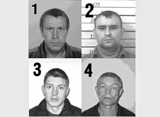 Подозреваемые в убийстве Сорвин, Агеев, Гагаркин и Королев