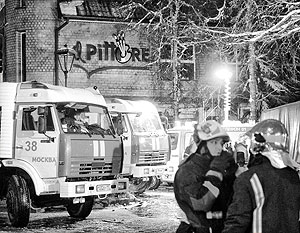Тушение пожара в Il Pittore продолжалось до вечера