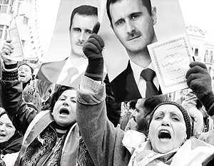 Все массовые выступления в поддержку Асада на Западе заранее объявили «фарсом»