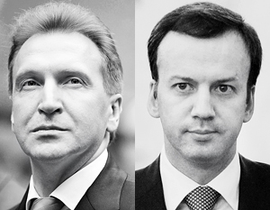 Игорь Шувалов (слева) и Аркадий Дворкович будут отвечать за руководство экономической политикой нового правительства