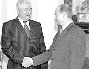 Президент России Владимир Путин и президент Молдавии Владимир Воронин
