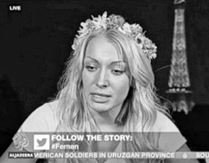 Лидер FEMEN разделась в прямом эфире телеканала «Аль-Джазира»
