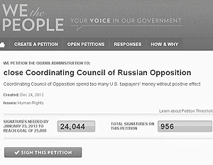 Петиция о закрытии КС оппозиции в России появилась на сайте Белого дома